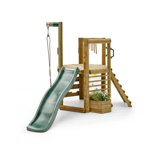 Plum Discovery Woodland Treehouse with Slide – Kids Outdoor Wooden Playset