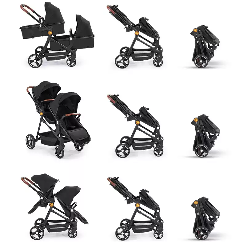 Lightweight Twin Baby Stroller – Foldable Double Pushchair for Travel & Everyday Use