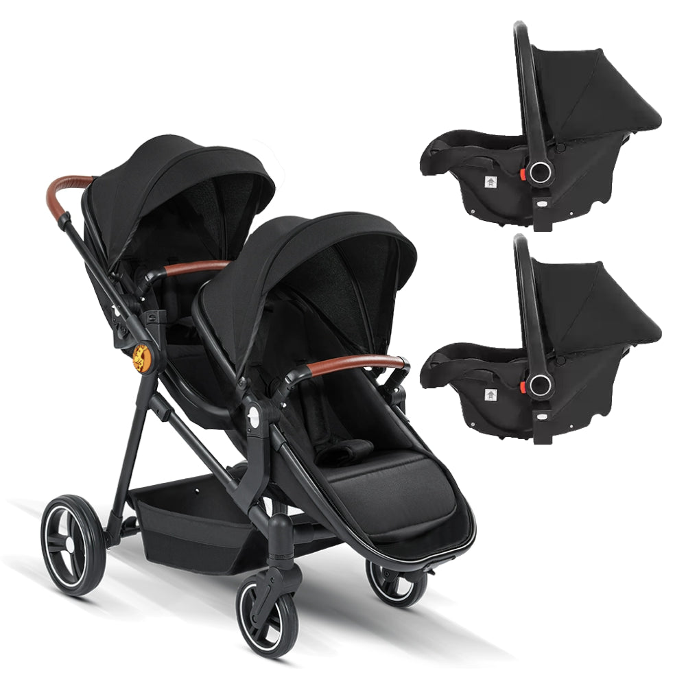 Lightweight Twin Baby Stroller – Foldable Double Pushchair for Travel & Everyday Use