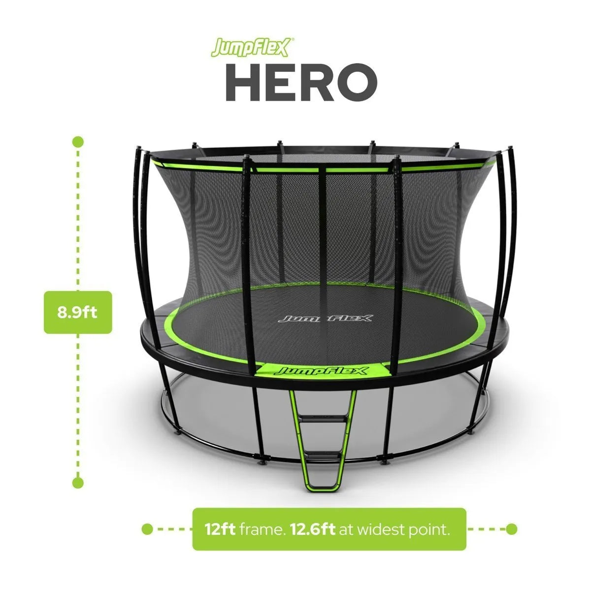 Jumpflex HERO Round Outdoor Trampoline with Safety Enclosure