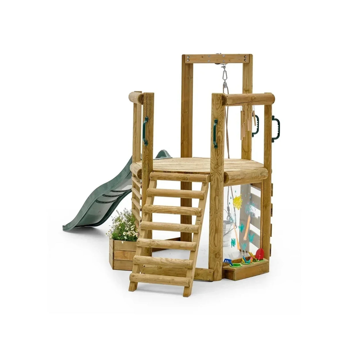 Plum Discovery Woodland Treehouse with Slide – Kids Outdoor Wooden Playset