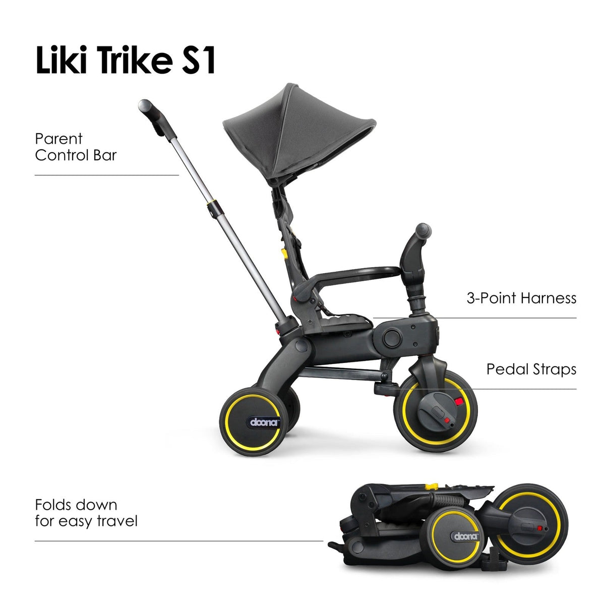Doona Liki S1 5-in-1 Folding Trike for Toddlers